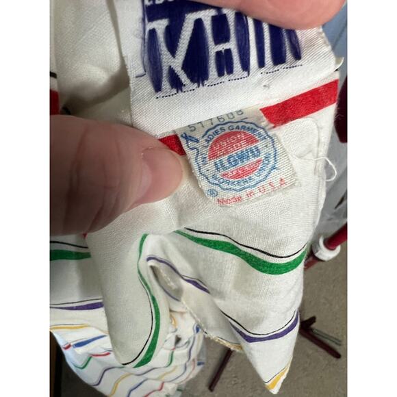 Shirt dress 1980s primary stripes red blue purple pockets - Picture 11 of 11